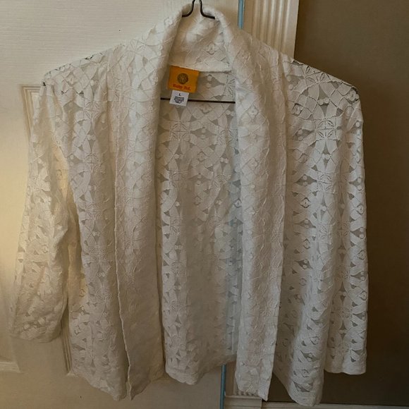 Lace Jacket-Sz L-Ruby Rd.-Bolero-White Topper - Picture 1 of 1